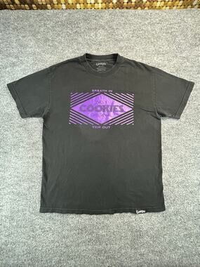 Cookies Original Graphic T Shirt Men's L Black Purple Logo Streetwear Cotton Tee